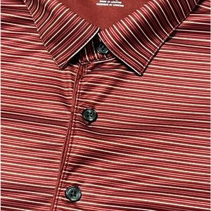 Greg Norman Golf Polo Sz. XL Burgundy w/Stripes